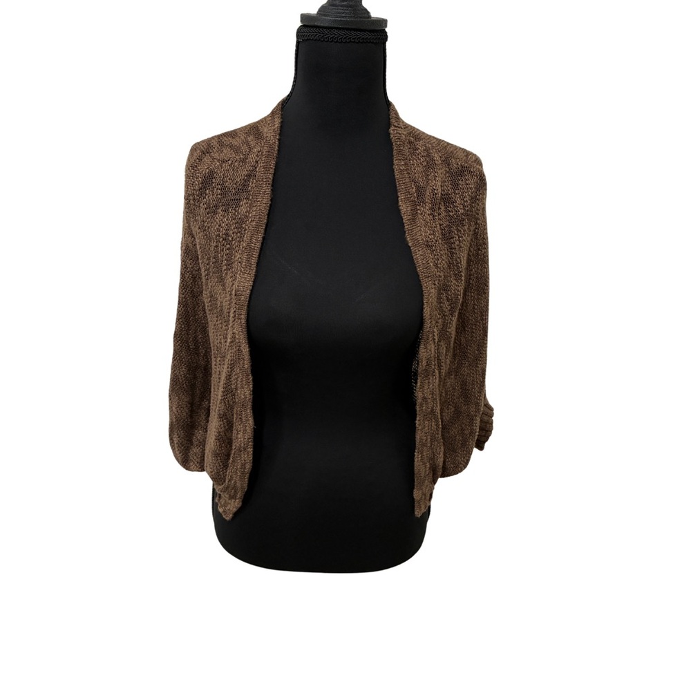 Decree Women's Chocolate Brown Open-Front Sweater